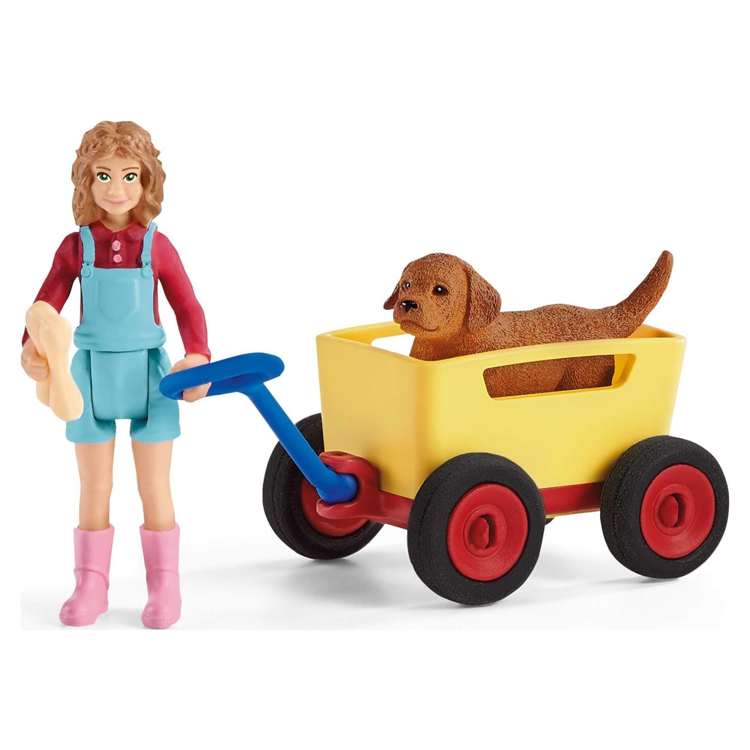 Paseo en Carrito de Cachorros Schleich 3 Piezas