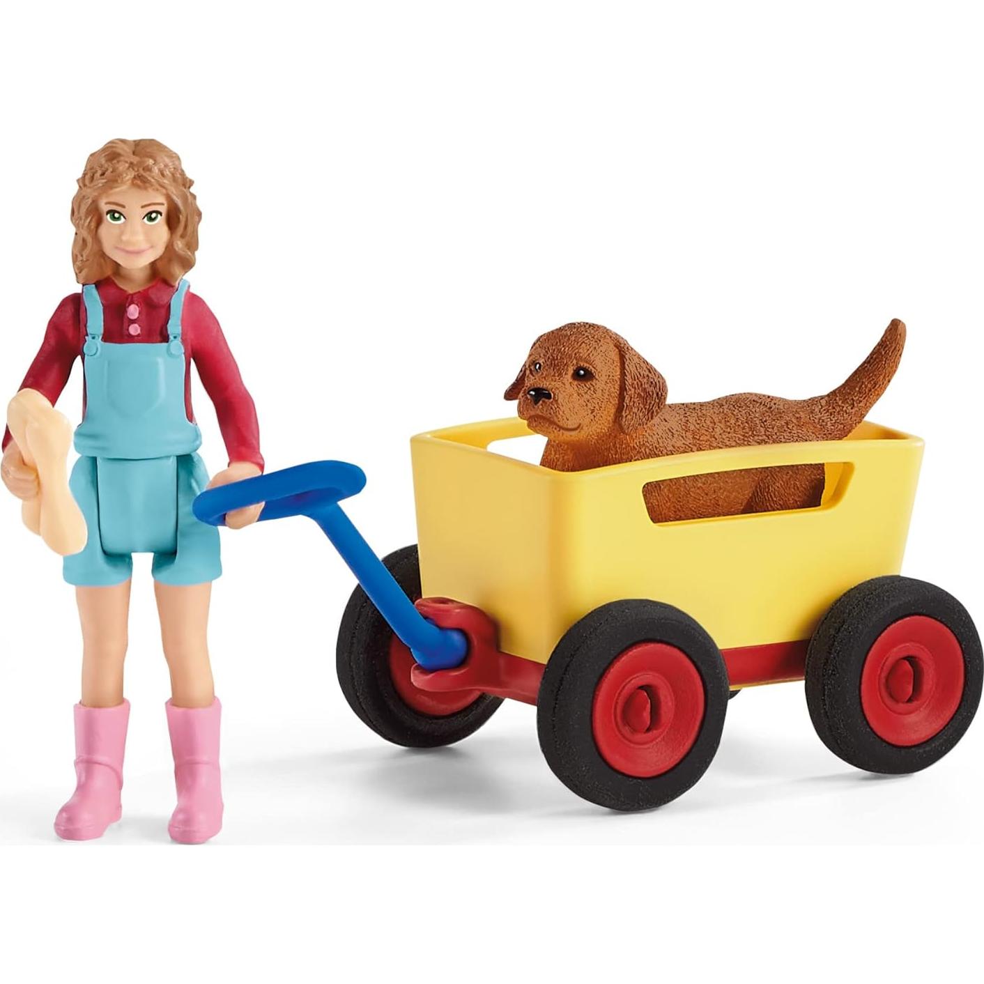 Paseo en Carrito de Cachorros Schleich 3 Piezas