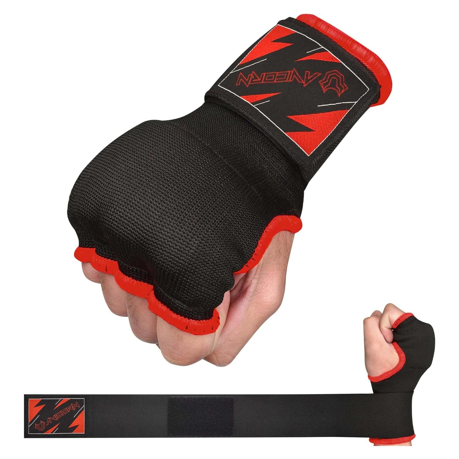 Guantes de Boxeo Niños AVICORN QuickWraps X-Pequeño Negro/Rojo