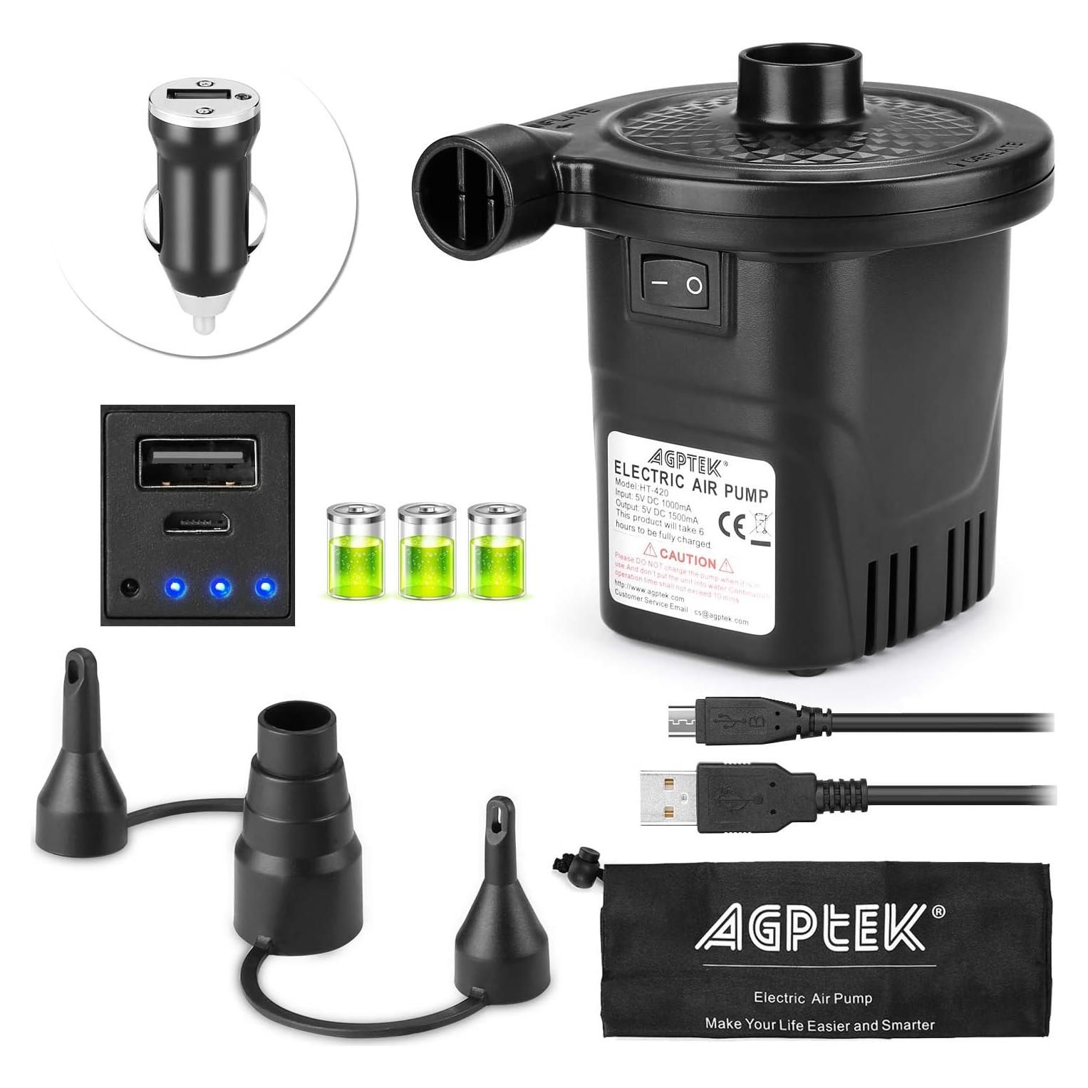 Bomba de aire recargable AGPTEK 4000mAh inflador portátil