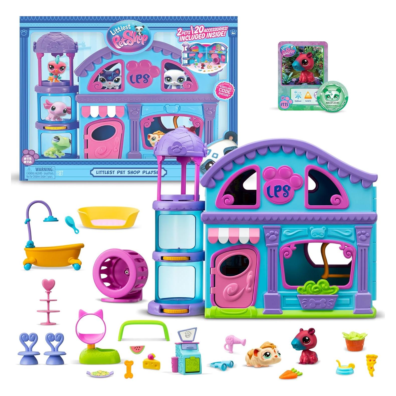 Juego de Littlest Pet Shop Gen 7 con 2 Mascotas y 20 Accesorios
