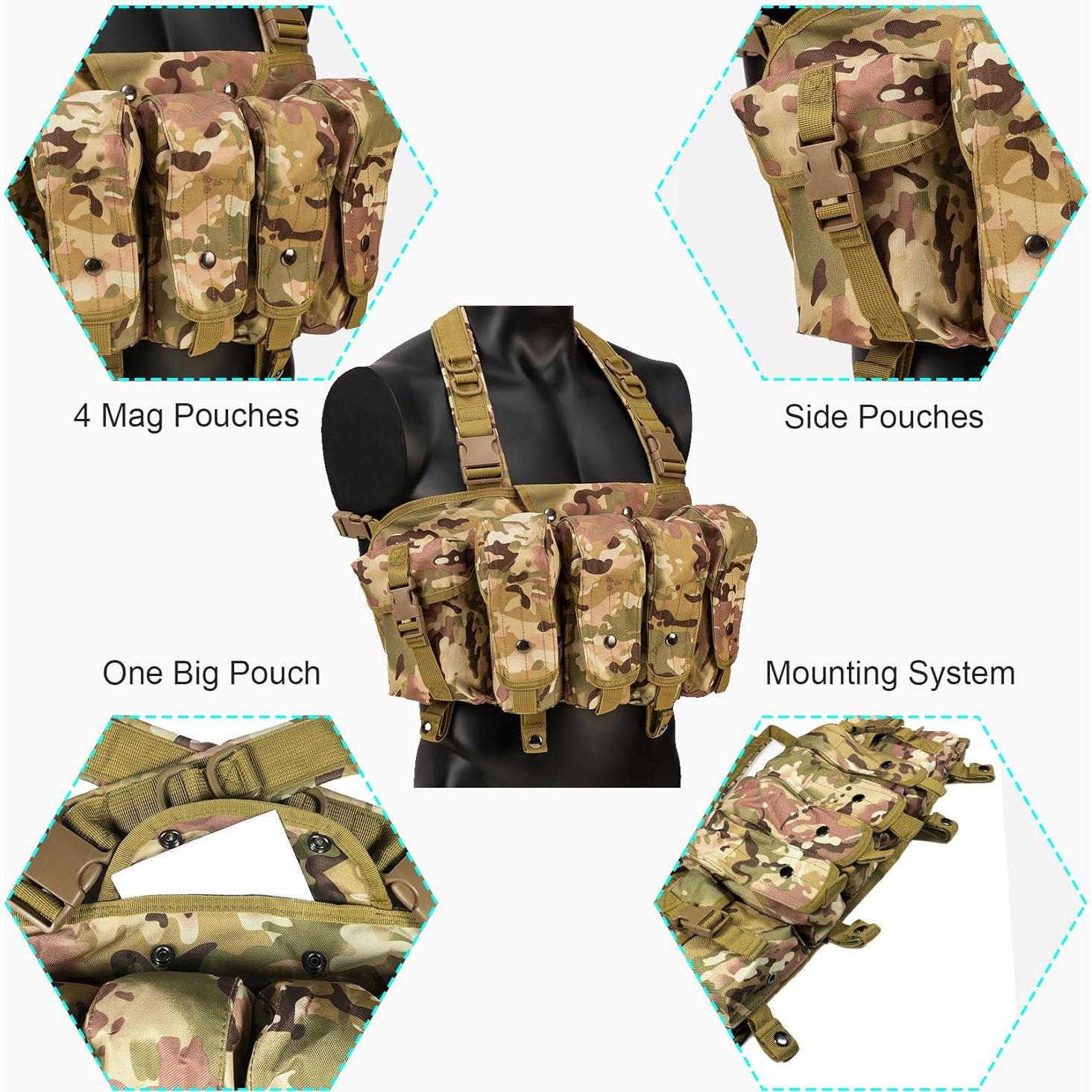 Arnés Táctico Ajustable HRTACPAG para Airsoft y Caza