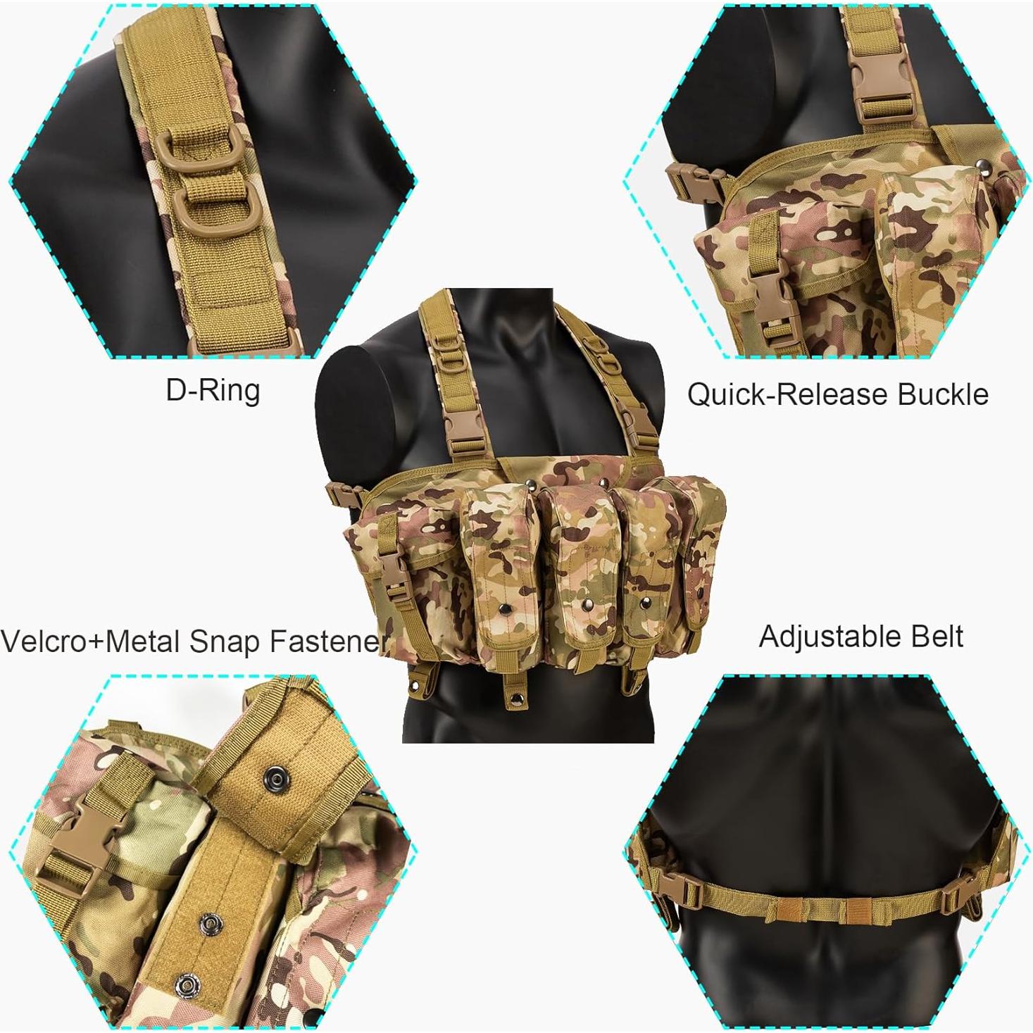 Arnés Táctico Ajustable HRTACPAG para Airsoft y Caza