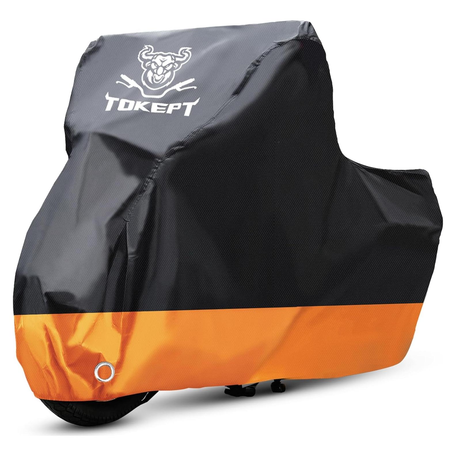 Funda para Motocicleta Tokept XXL Impermeable 264 cm Negro/Naranja
