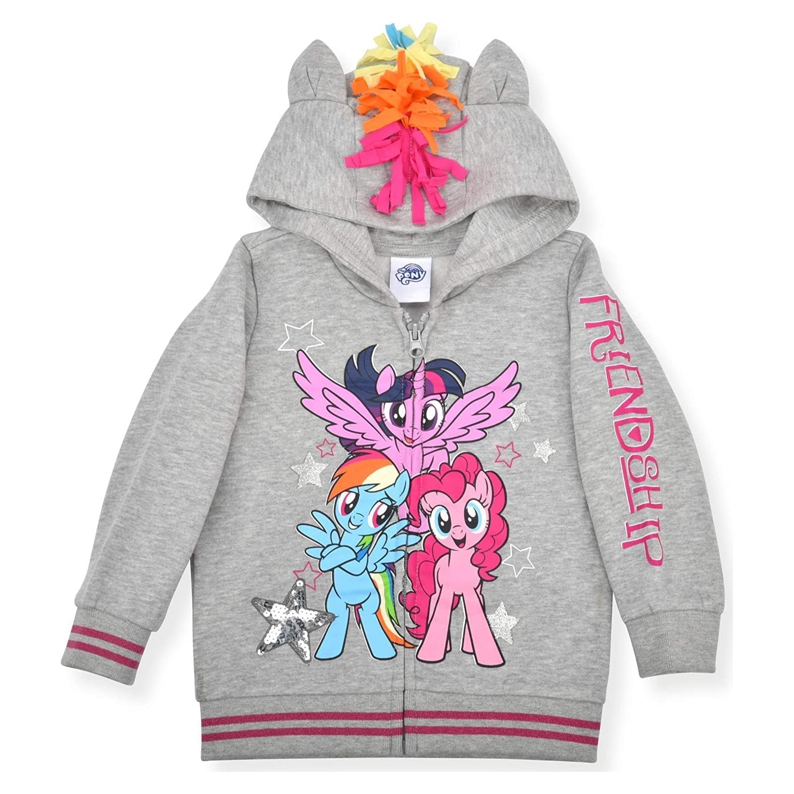 Sudadera Mi Pequeño Pony Gris con Cremallera Niñas 2T a 6X