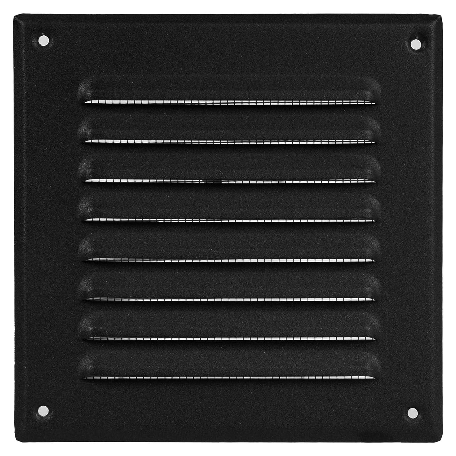 Rejilla de Ventilación Cuadrada 5x5" Acero Inoxidable Negro HVAC