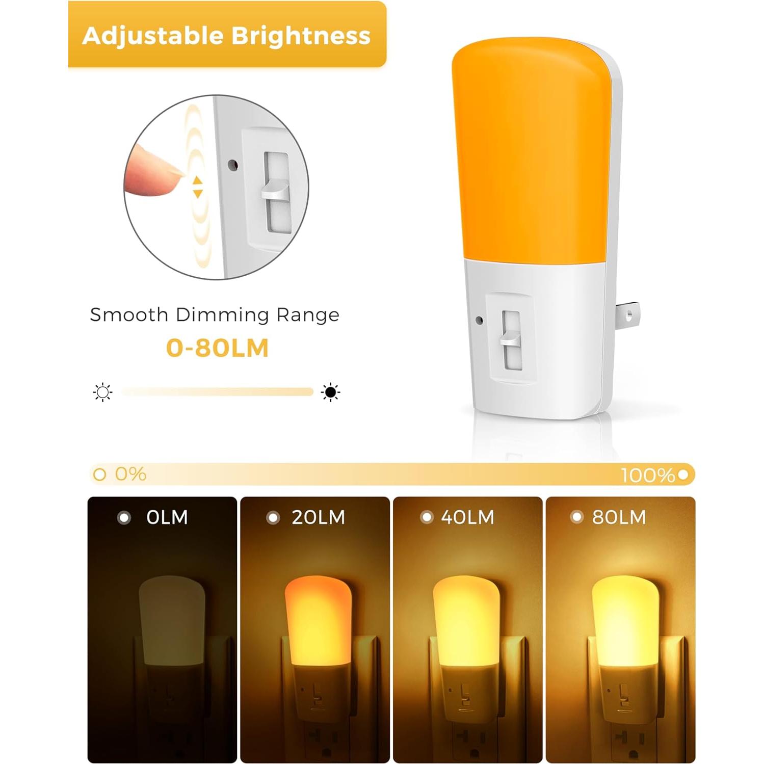 Luz Nocturna Ámbar Regulable LOHAS 2 Pack con Sensor