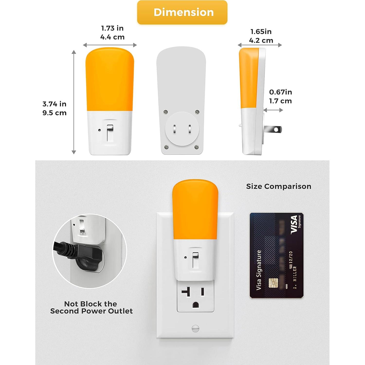 Luz Nocturna Ámbar Regulable LOHAS 2 Pack con Sensor