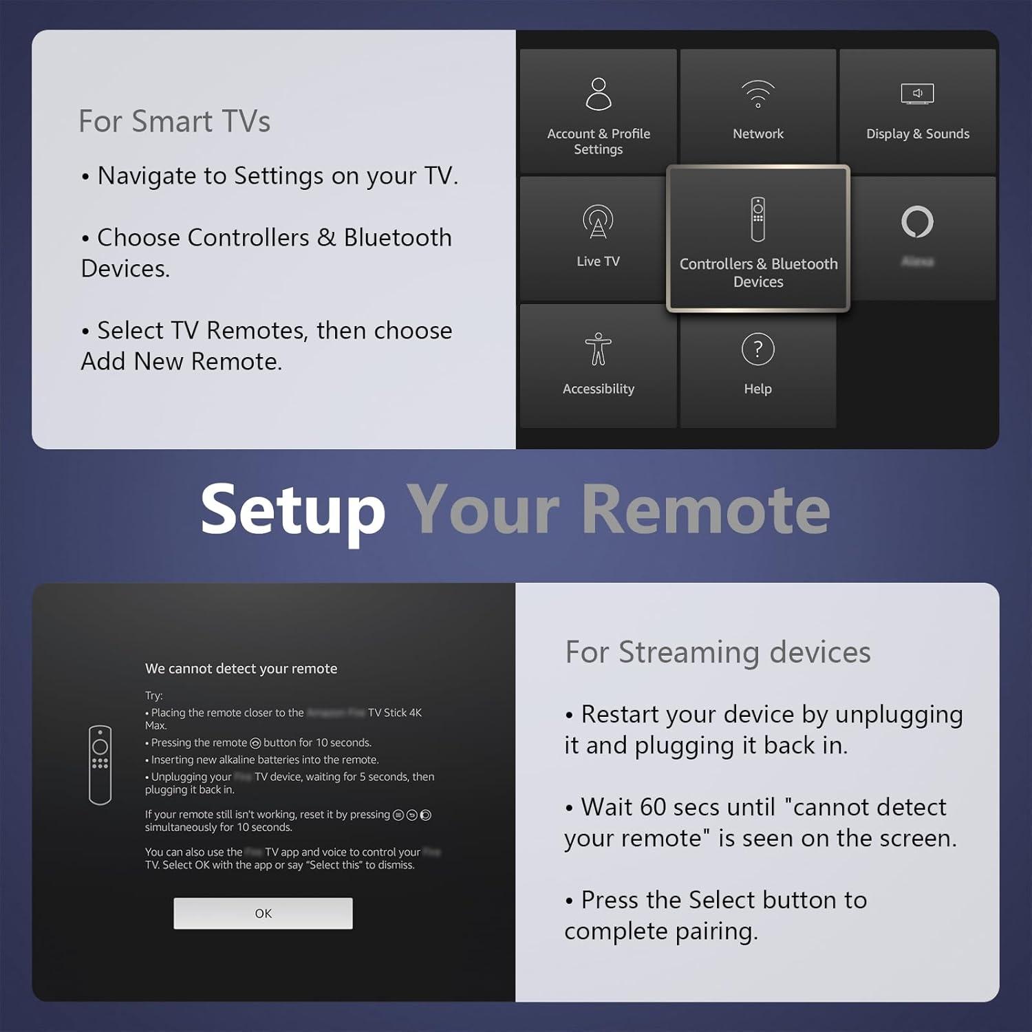 Control Remoto Reemplazo IDGPUW para Smart TV Insignia y Toshiba