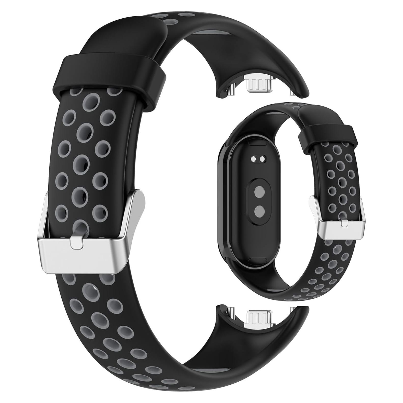 Correa de Silicona Disscool para Xiaomi Band 9/8 - Negro+Gris