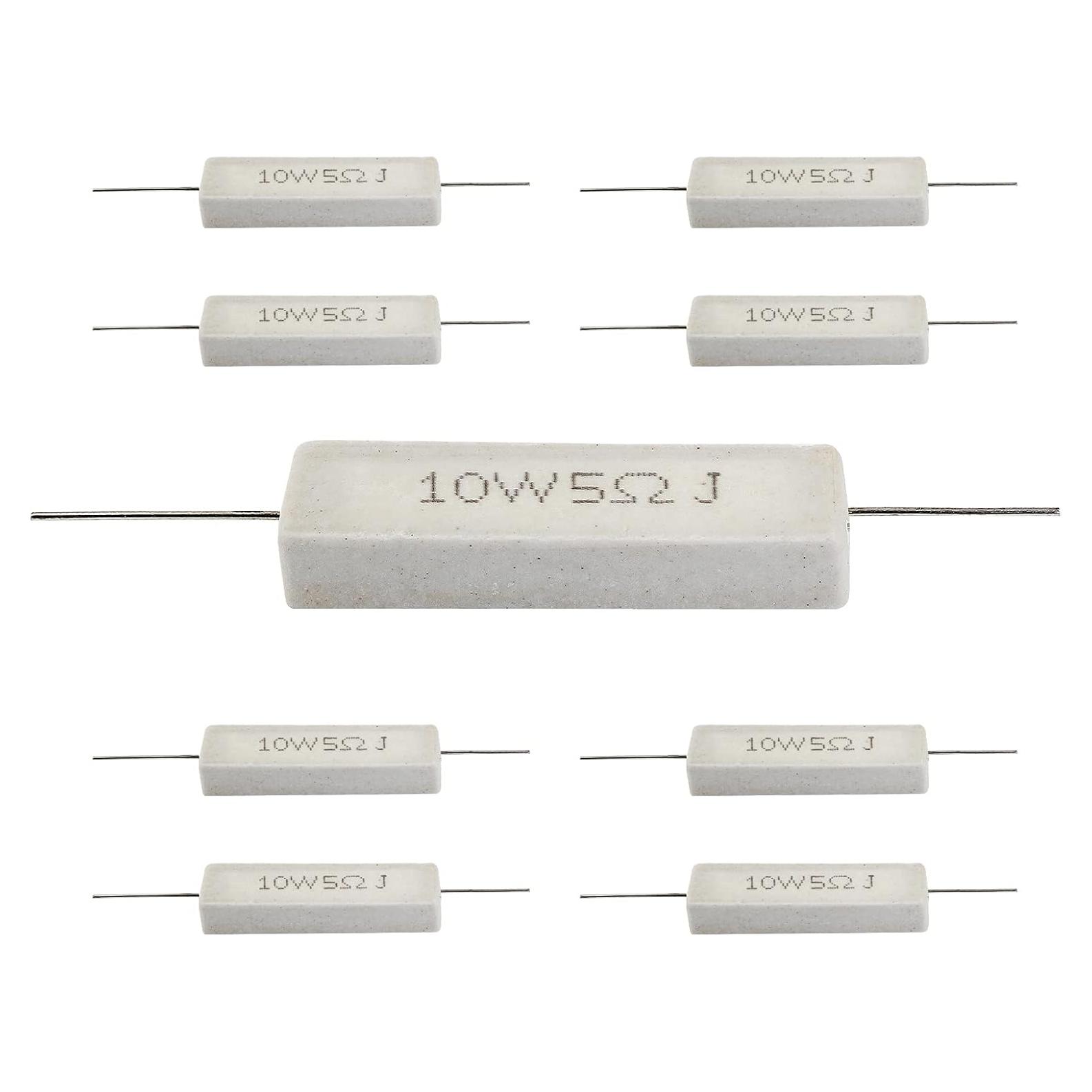 10 Piezas Resistor Cerámico 10W 5 Ohm Qjaiune - Alta Calidad