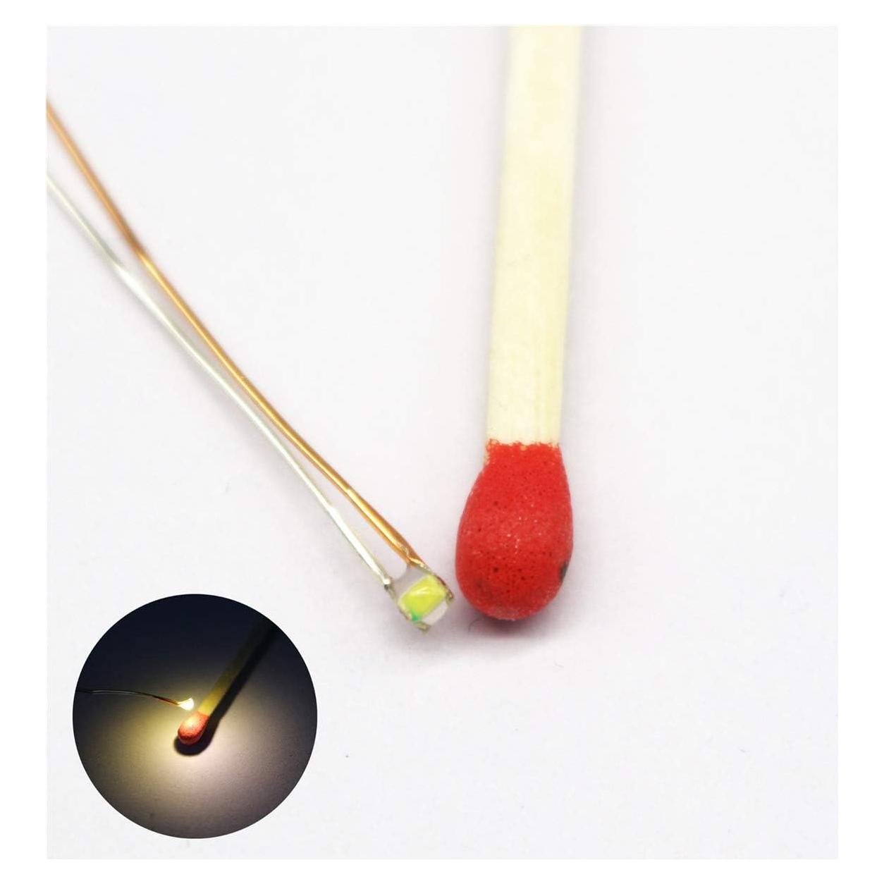 25 LEDs SMD Pre-cableados Bowerful 0603 Blanco Cálido 10cm