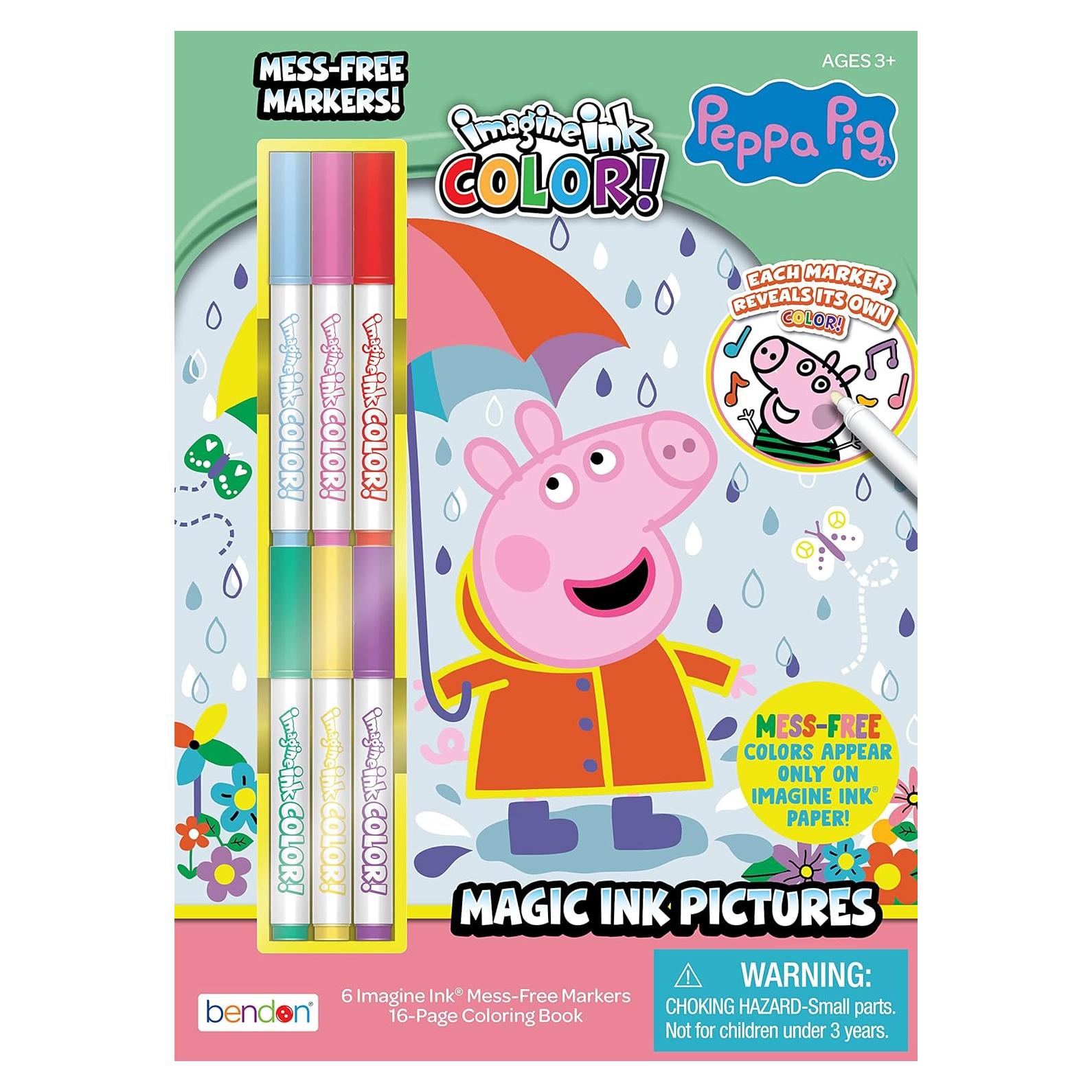 Libro para Colorear Peppa Pig Bendon con 6 Marcadores Mágicos