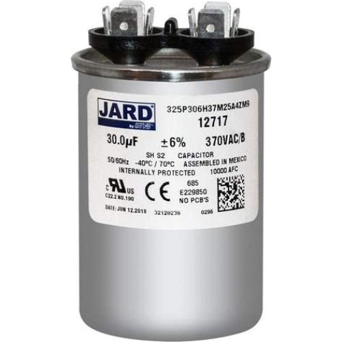 Condensador Redondo JARD 30 uF 370 VAC Reemplazo GE Genteq