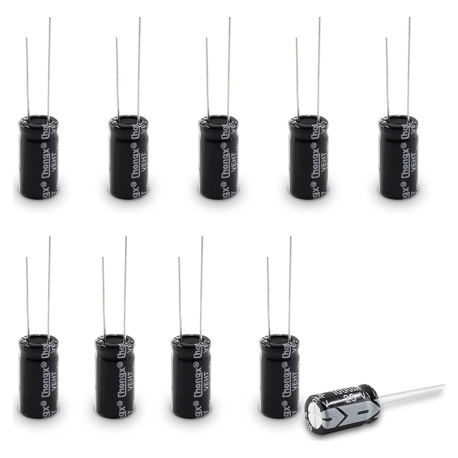 10 Capacitores Electrolíticos 25V 1000uF Cionyce 10x17mm