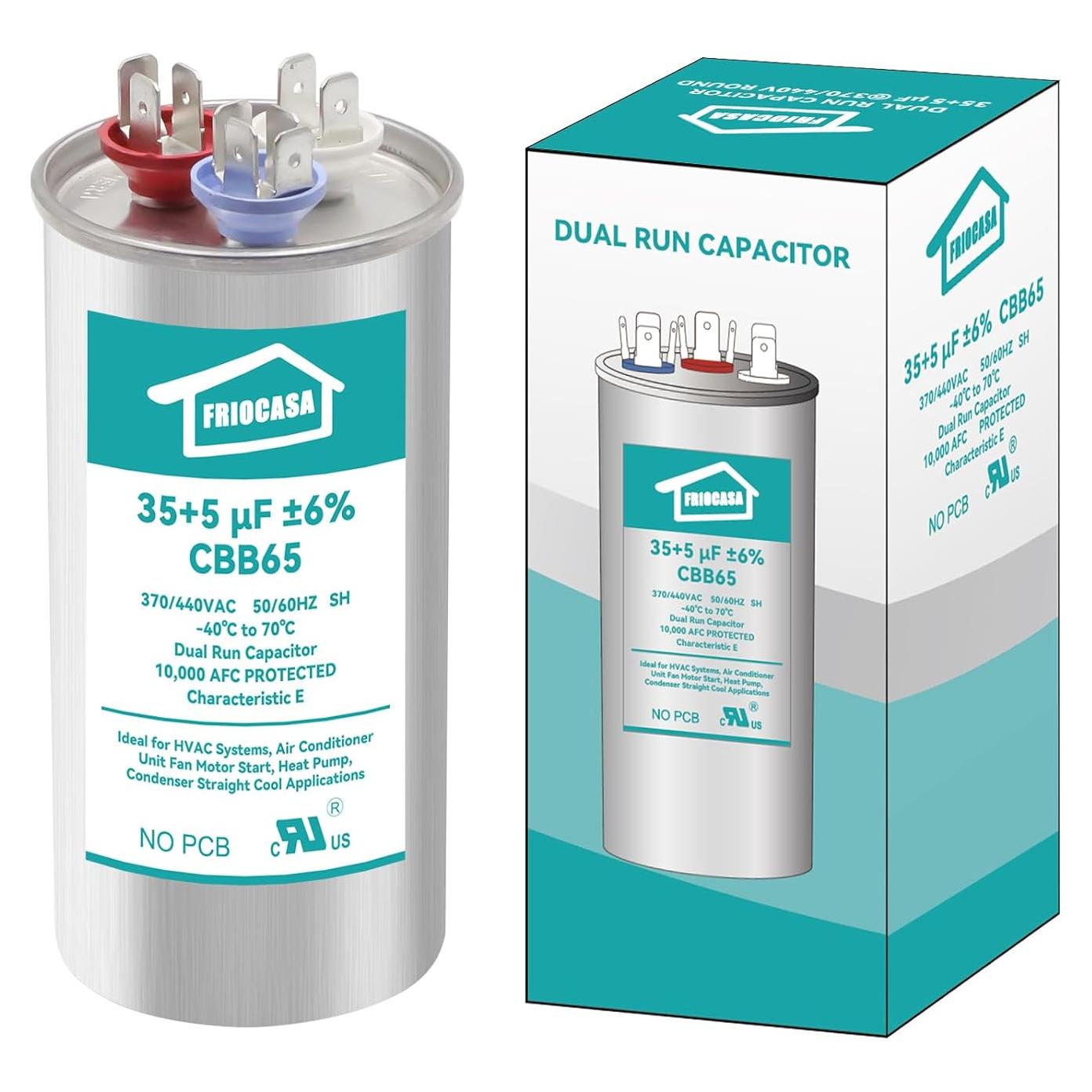 Capacitor de Arranque FRIOCASA 35+5 uF 370V CBB65B
