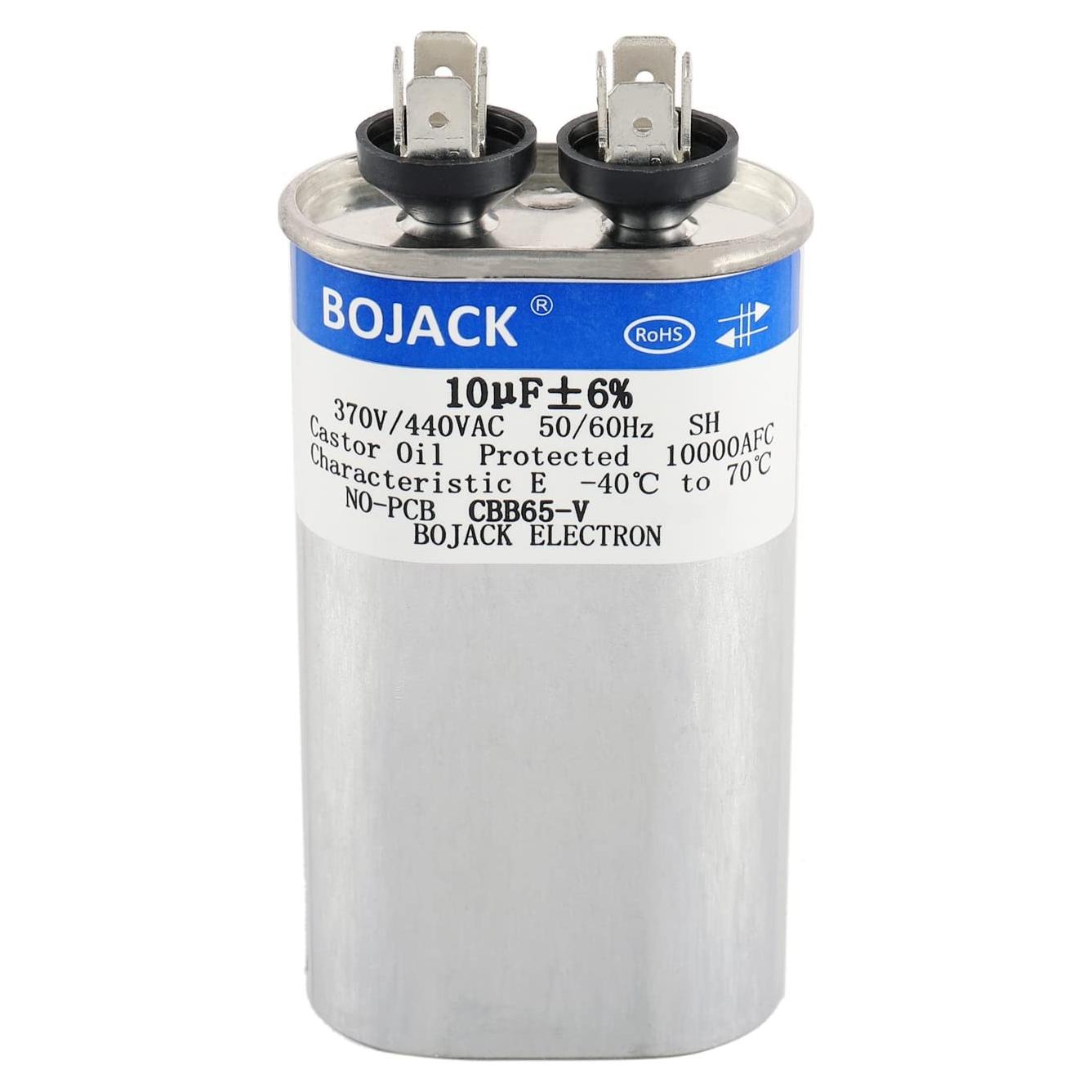Capacitor Oval de Arranque BOJACK 10 uF 370V/440V CBB65