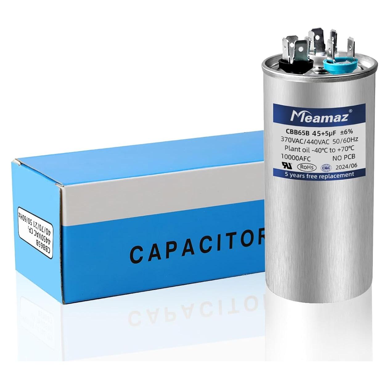 Capacitor Doble Arranque Meamaz 45+5uF 370/440V 50/60Hz