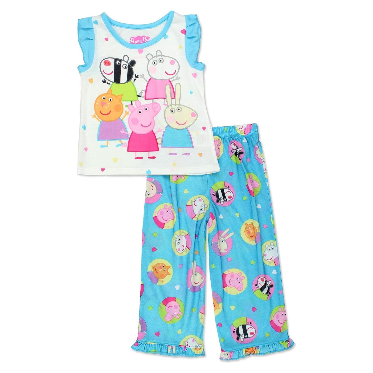 Pijamas Peppa Pig para Niñas 2 Piezas Manga Corta Azul