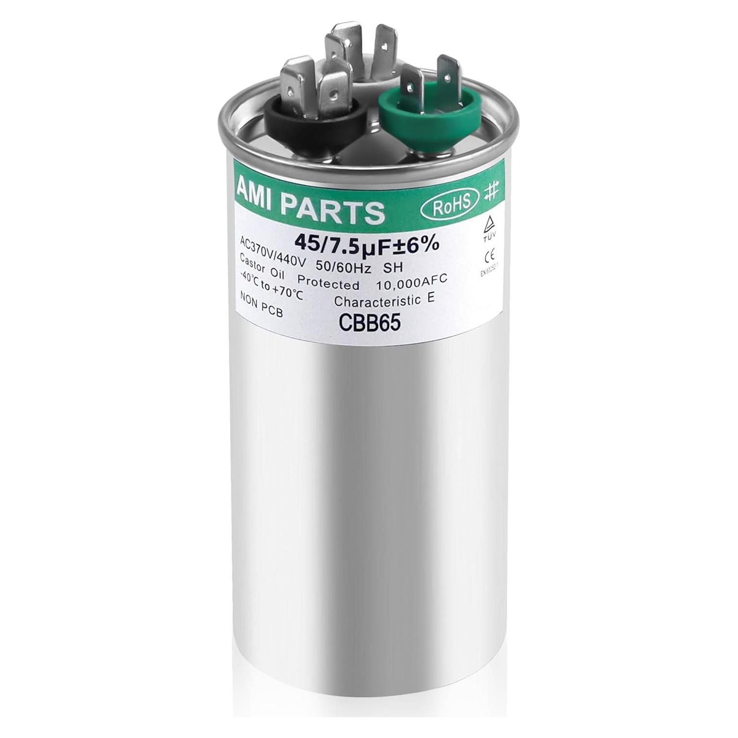 Capacitor CBB65B 45+7.5uF 370/440V AMI PARTS para A/C