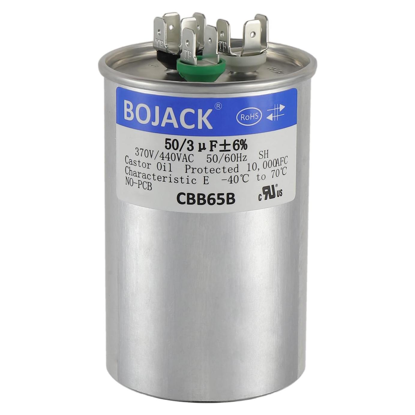 Capacitor BOJACK CBB65B 50+3 uF 440V para Aire Acondicionado