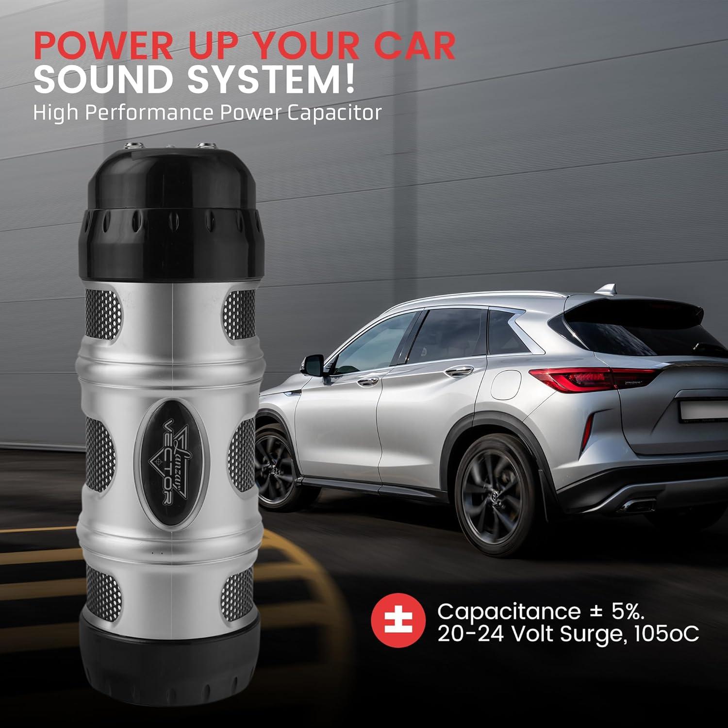 Capacitor Digital 3.3 Farad Sound Around para Auto DC 12-24V