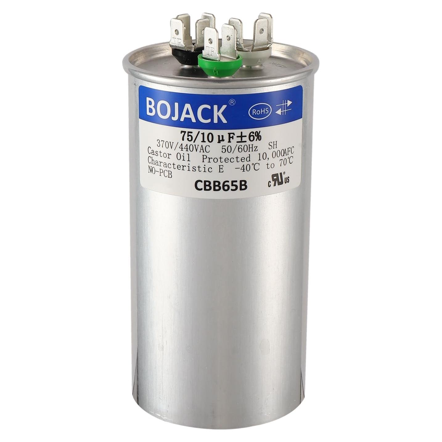 Capacitor de Arranque BOJACK CBB65 75+10uF 370/440VAC