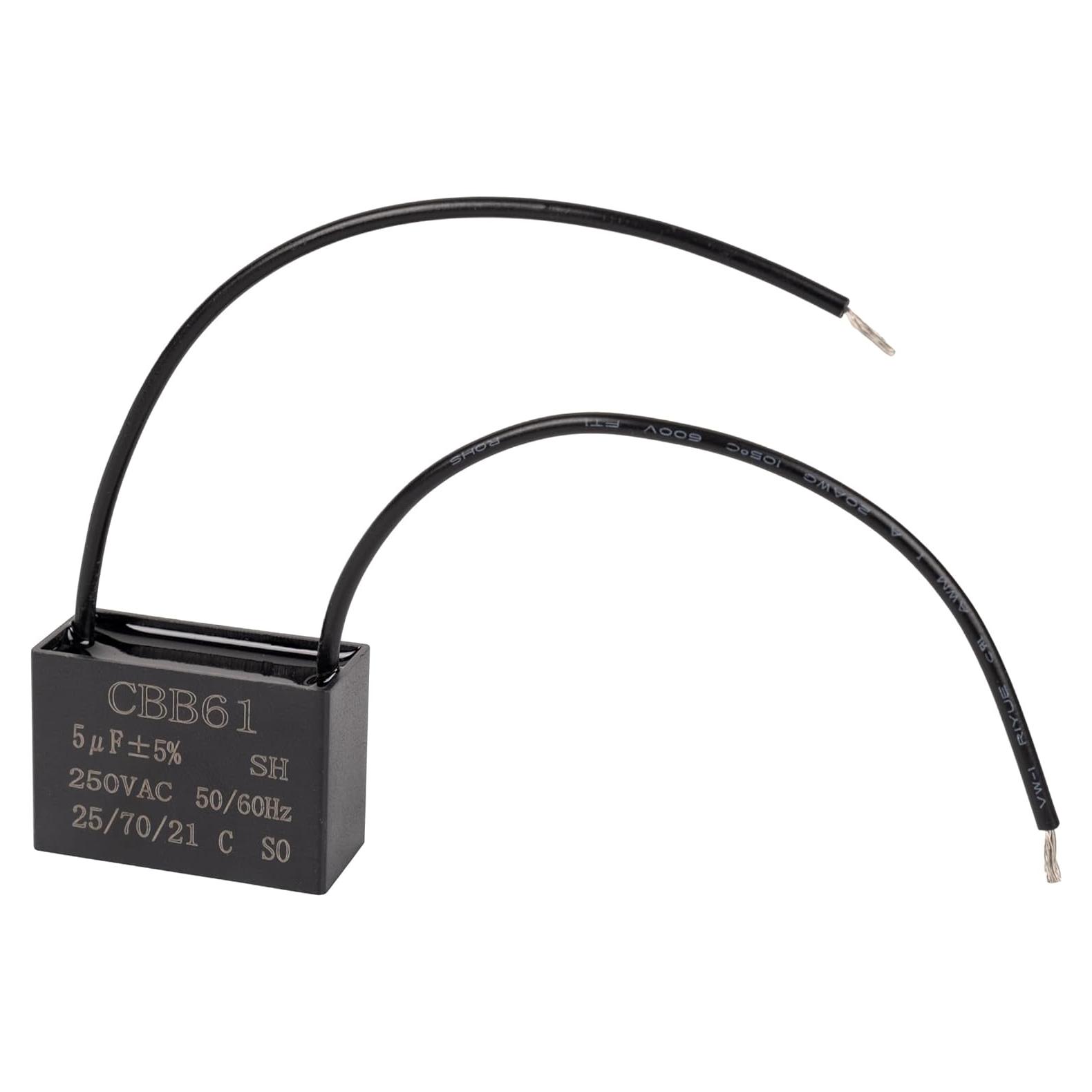 Capacitor de Ventilador de Techo BlueStars CBB61 5uF 250V 2 Hilos