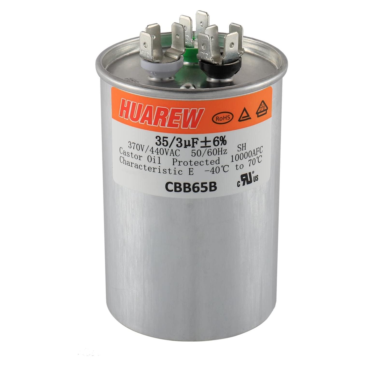 Capacitor CBB65B HUAREW 35/3 uF 370/440V para AC