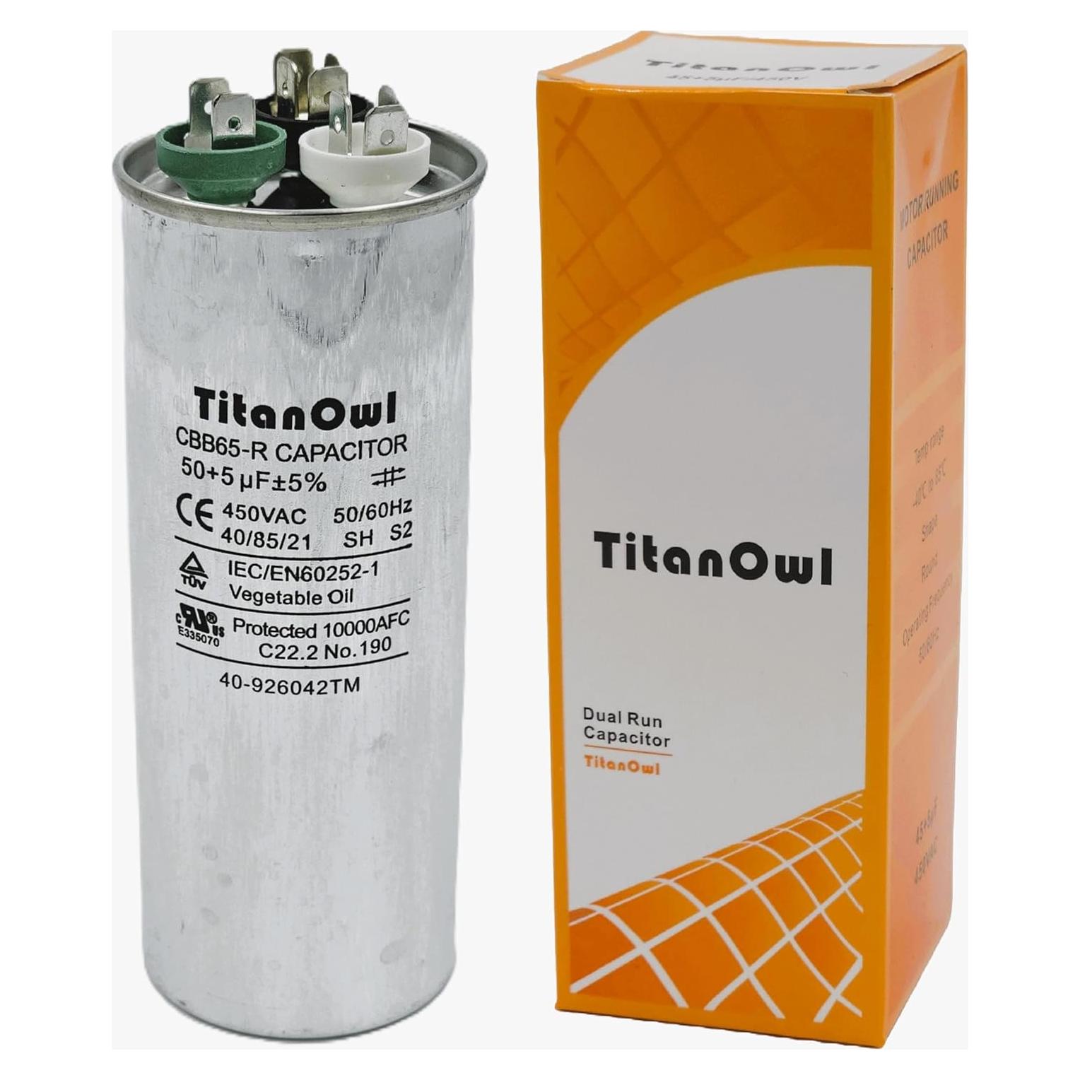 Capacitor de Arranque CBB65 TitanOwl 50+5 uF 370/450V
