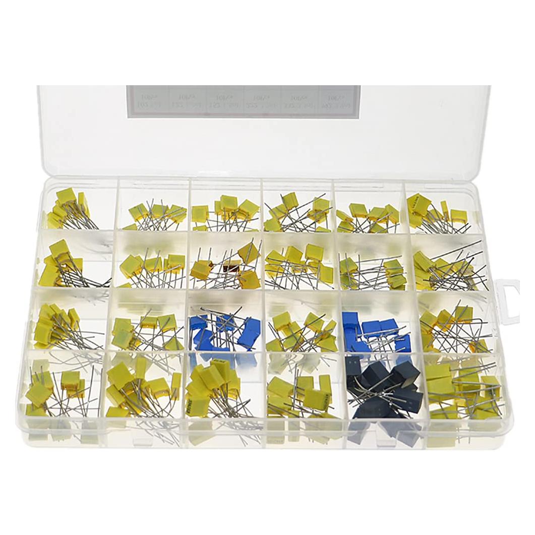Kit de Capacitores de Película 240PCS 1nF a 1uF 63V-100V Molence