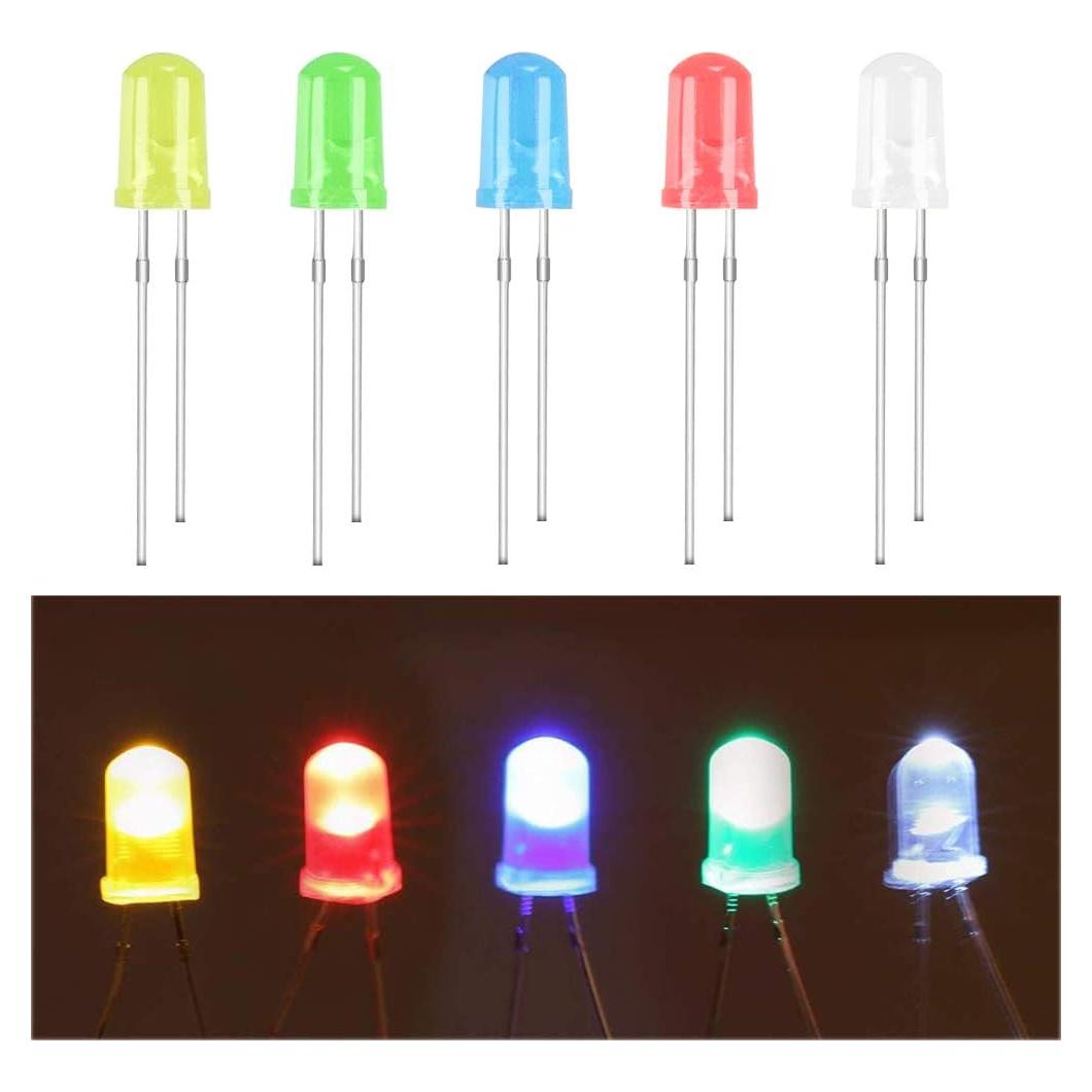 Kit de 100 Diodos LED 5mm MCIGICM Multicolor para Proyectos