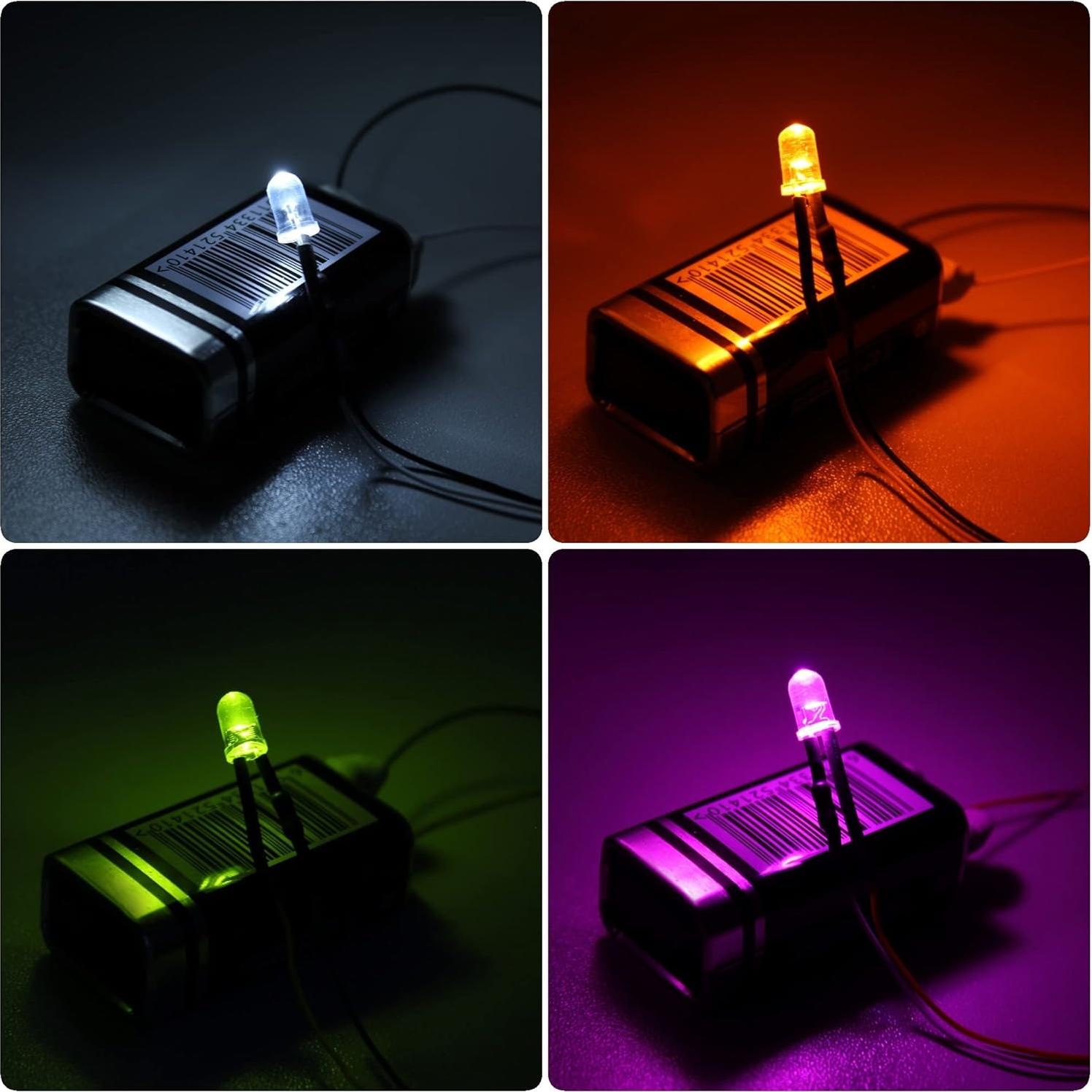 DiCUNO 100 Diodos LED Pre Cableados 12V 5MM 10 Colores