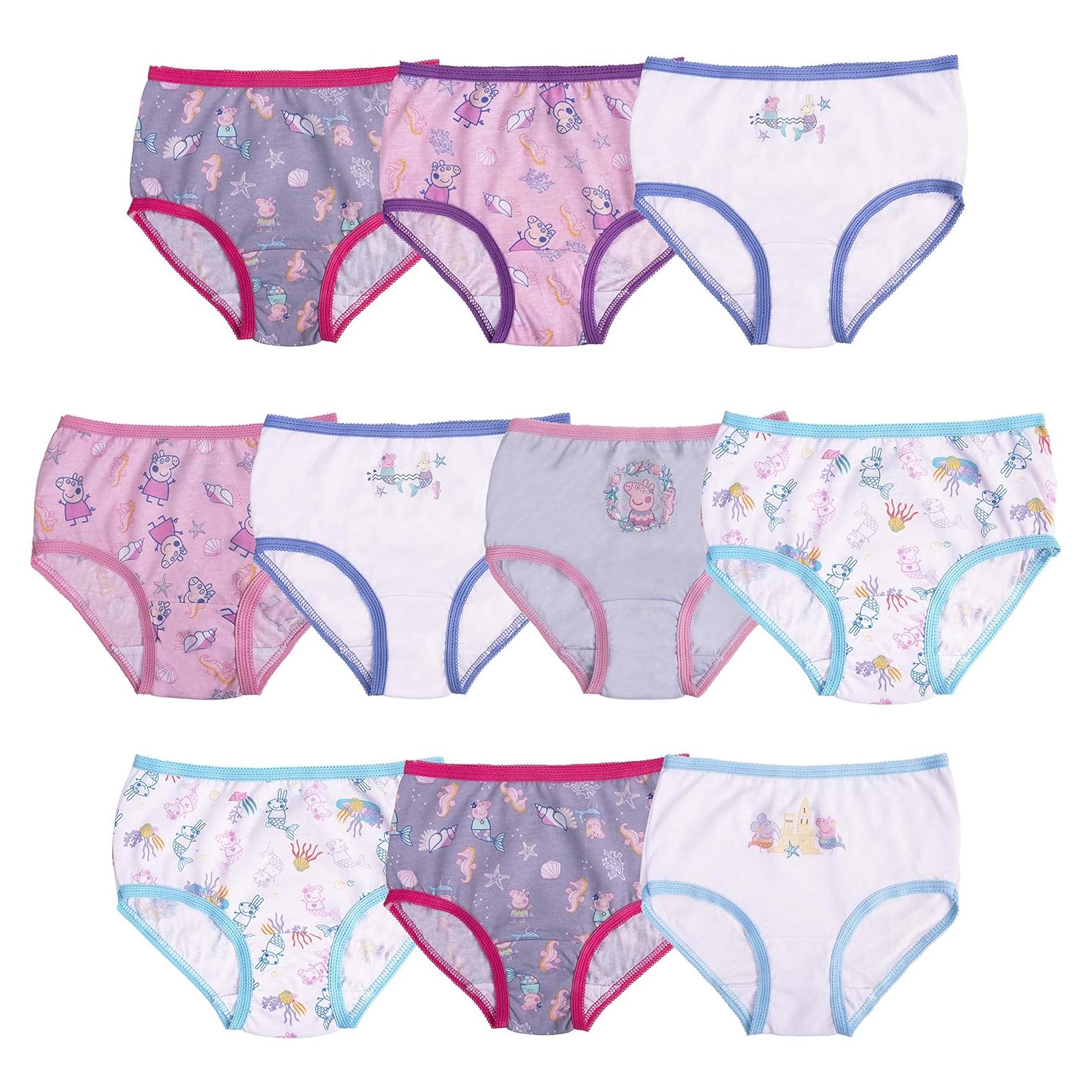 Ropa interior para niñas Peppa Pig 100% algodón tallas 2-8