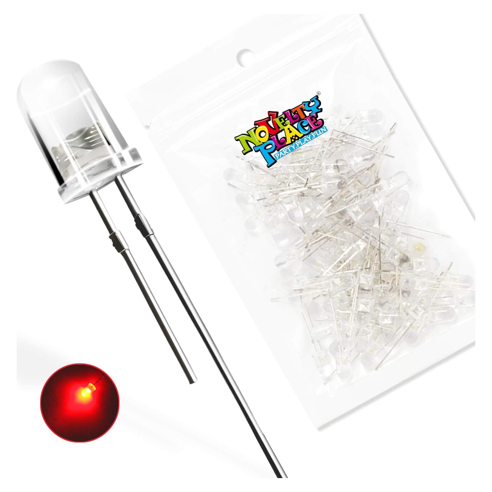 100 LEDs 5mm Rojo Novelty Place - Diodo Emisor Luz Brillante