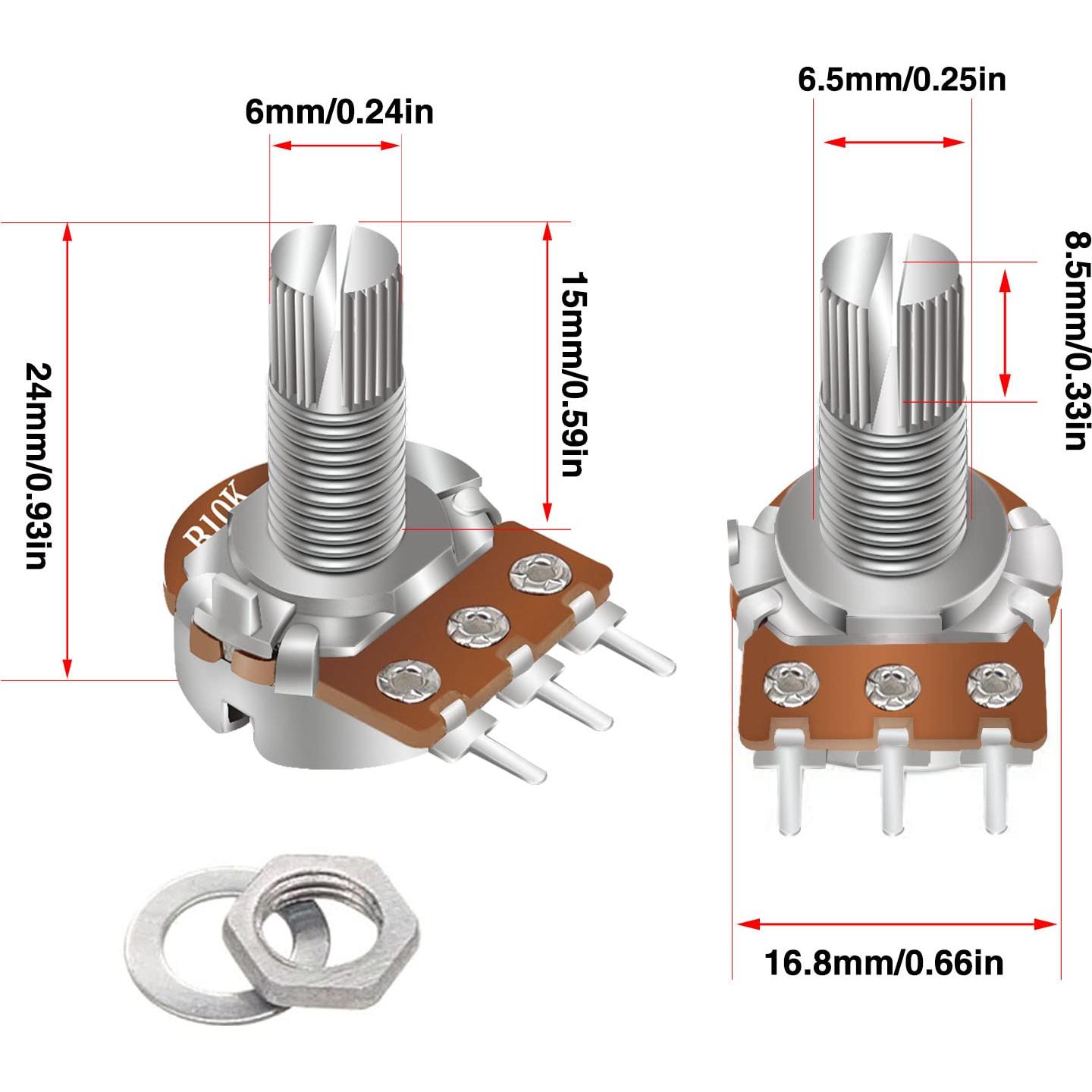 Kit de Potenciómetros Taiss 40PCS Tipo B 1K a 1M Ohm