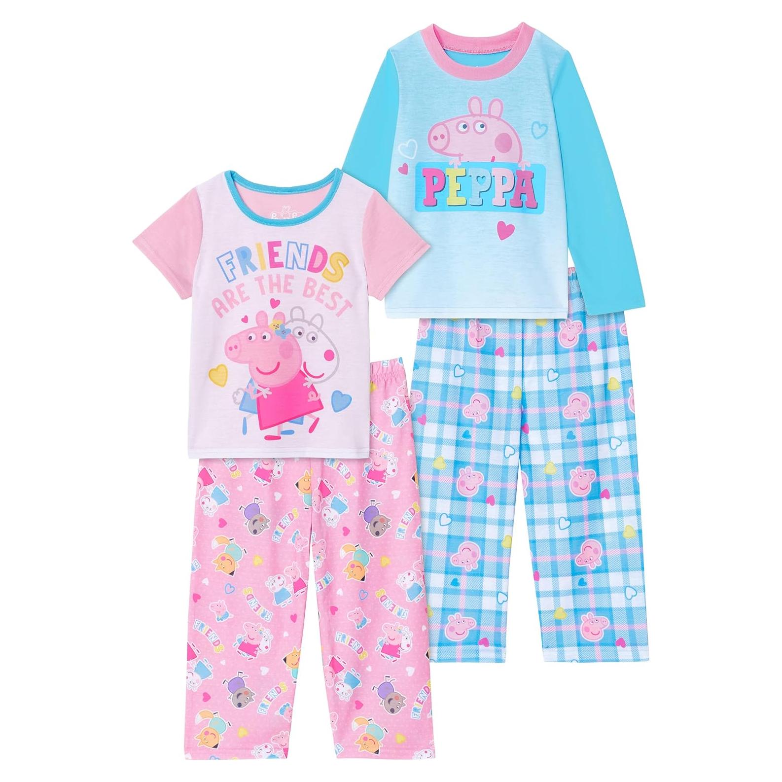 Pijamas Peppa Pig Niñas 4 Piezas Conjunto Ropa Dormir