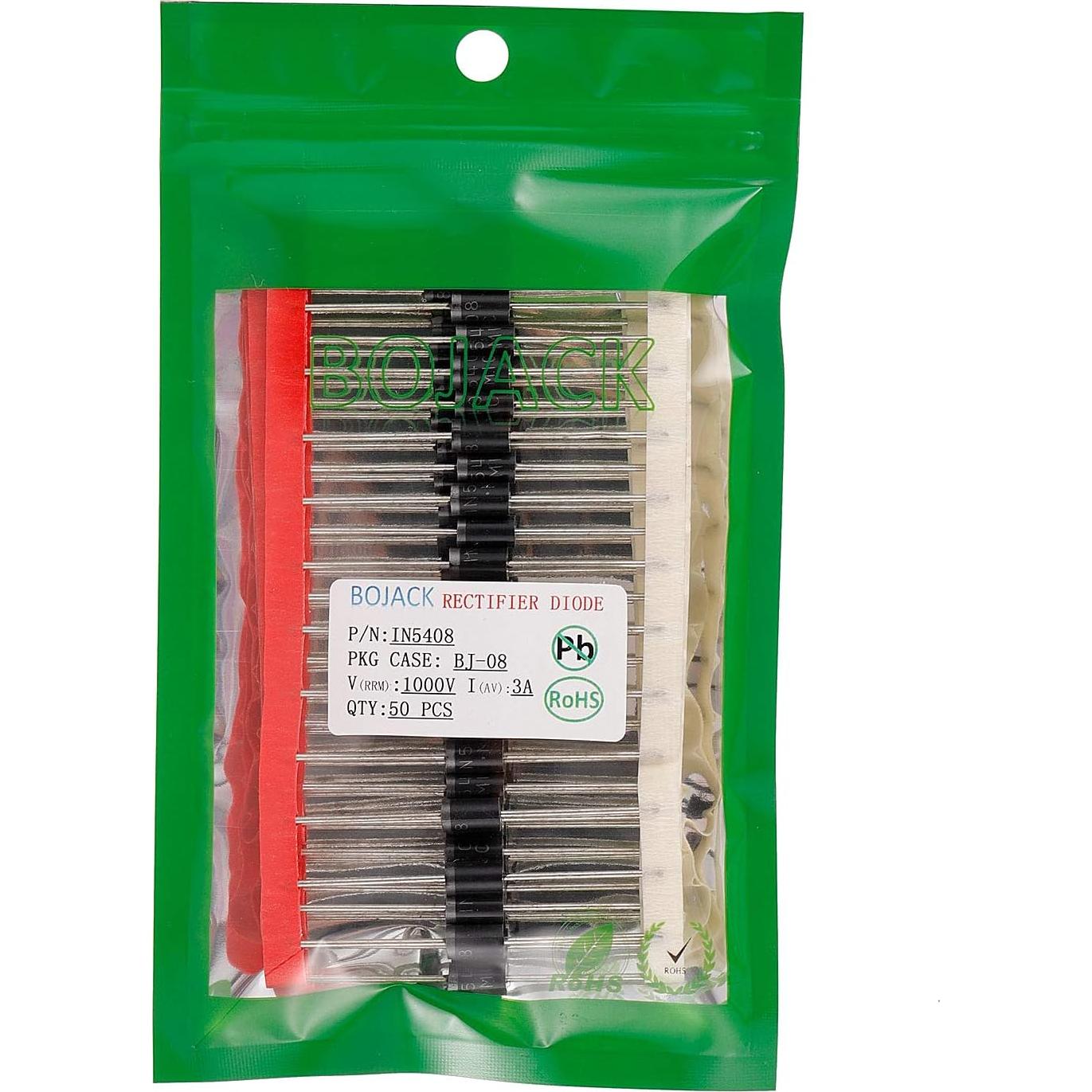 Diodo Rectificador BOJACK IN5408 3A 1000V Paquete de 50