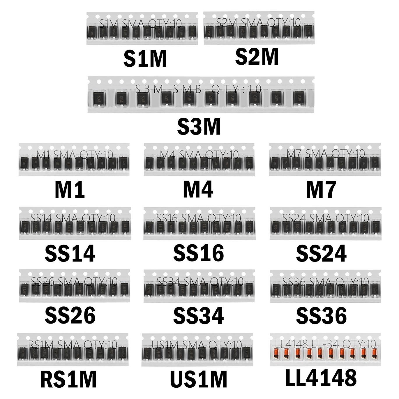 Kit de Diodos SMD Chanzon 150pcs - 15 Valores Variados