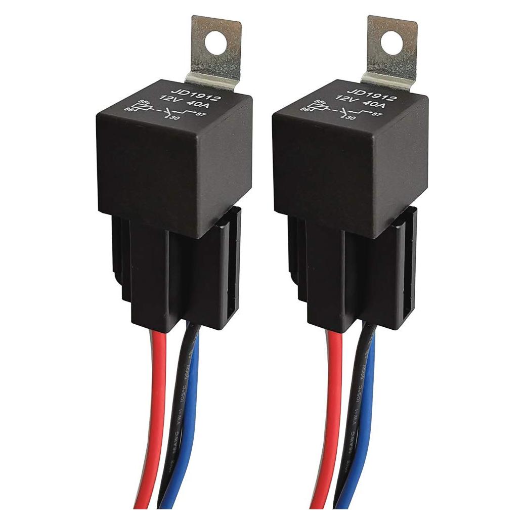 Relé de Coche 12V 40A 4 Pines SPST Gebildet - Paquete de 2