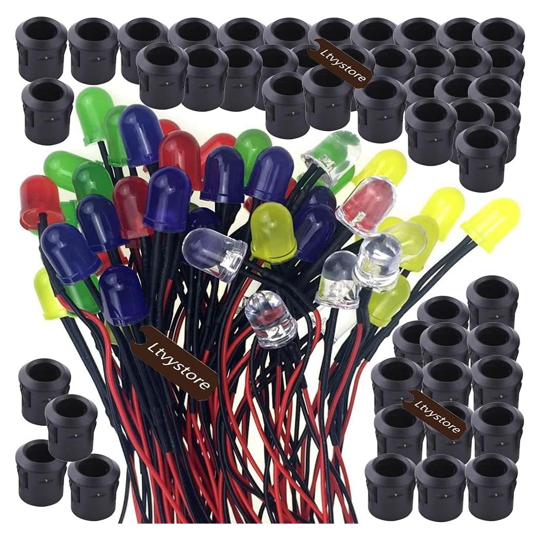 50 Pcs LED Pre Cableados 8MM Ltvystore 24V Multicolor