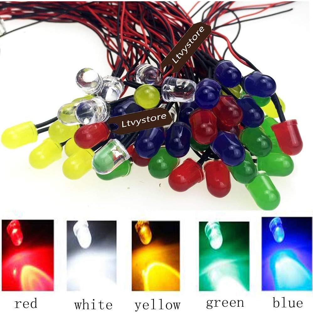 50 Pcs LED Pre Cableados 8MM Ltvystore 24V Multicolor