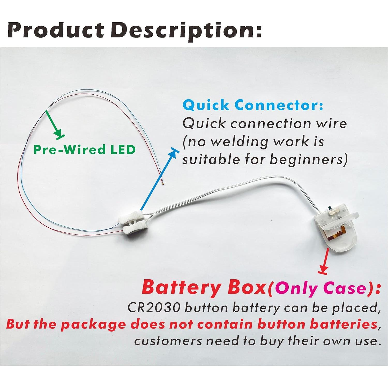 25 LEDs SMD 0805 Pre-cableados ZZHOB Luz Blanca Continua
