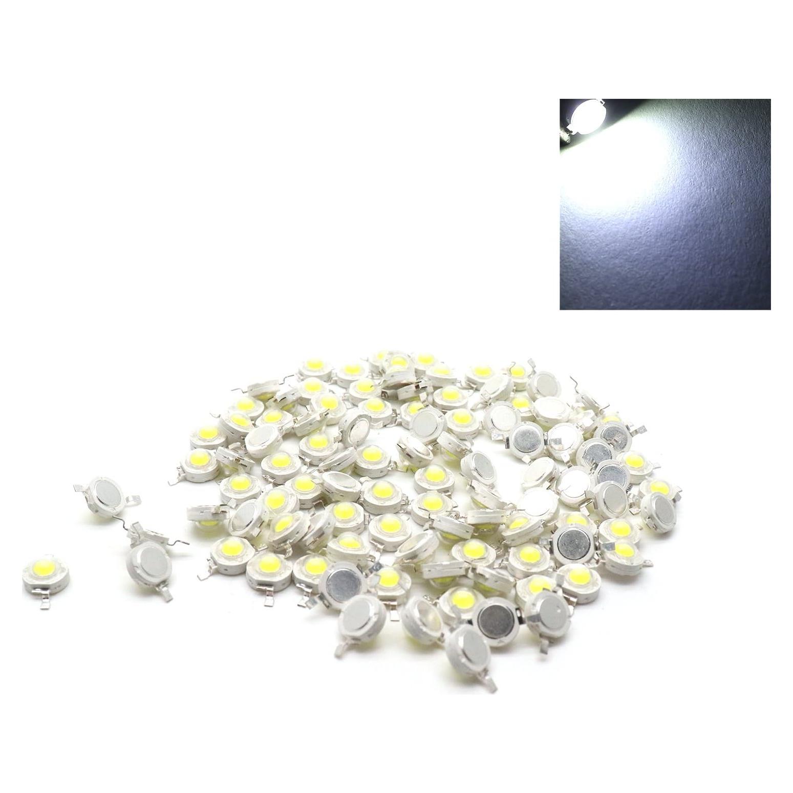 100 Chips LED Xiaoyztan Luz Blanca 3.2V 1W Alta Luminosidad