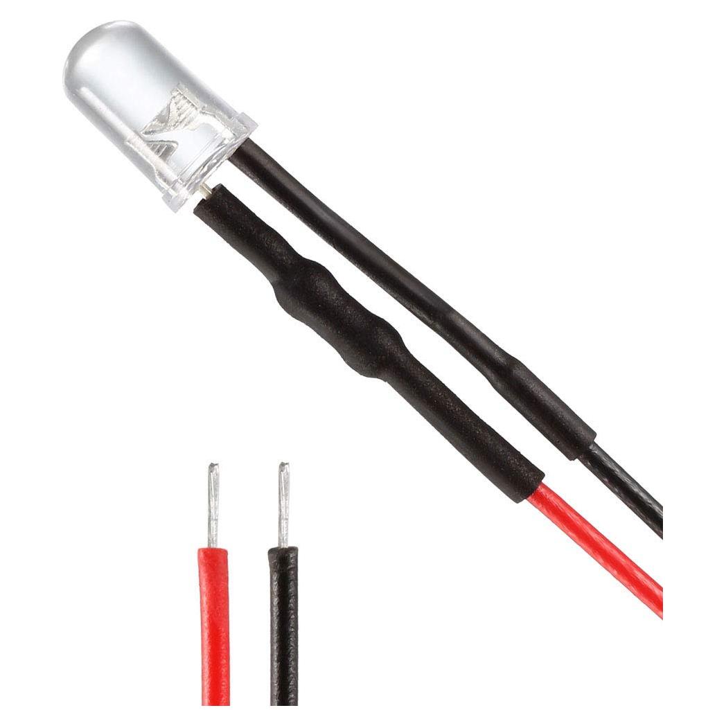 10 LEDs Pre Cableados 5mm Rojo uxcell - 20cm DC 9-12V