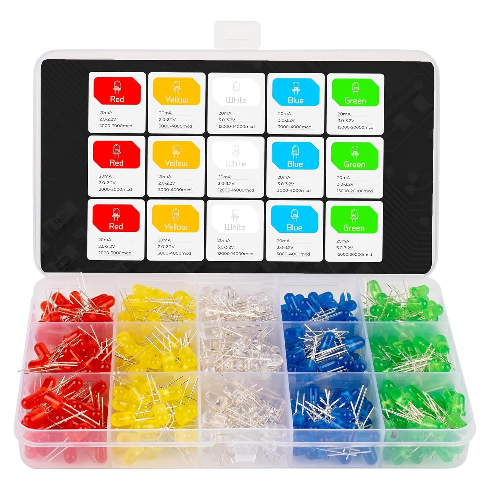 Kit de 500 Diodos LED 5mm BlueStars - 5 Colores Variados