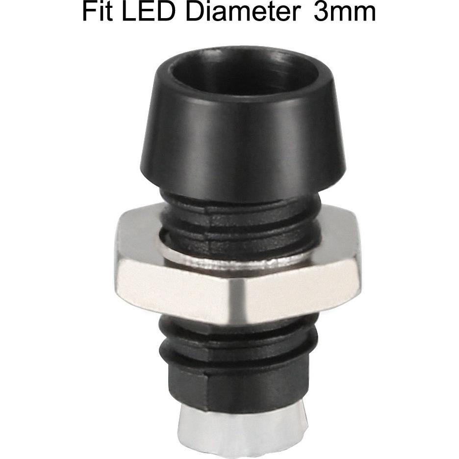 Portalámparas LED 3mm uxcell Cromado 100pcs Accesorios