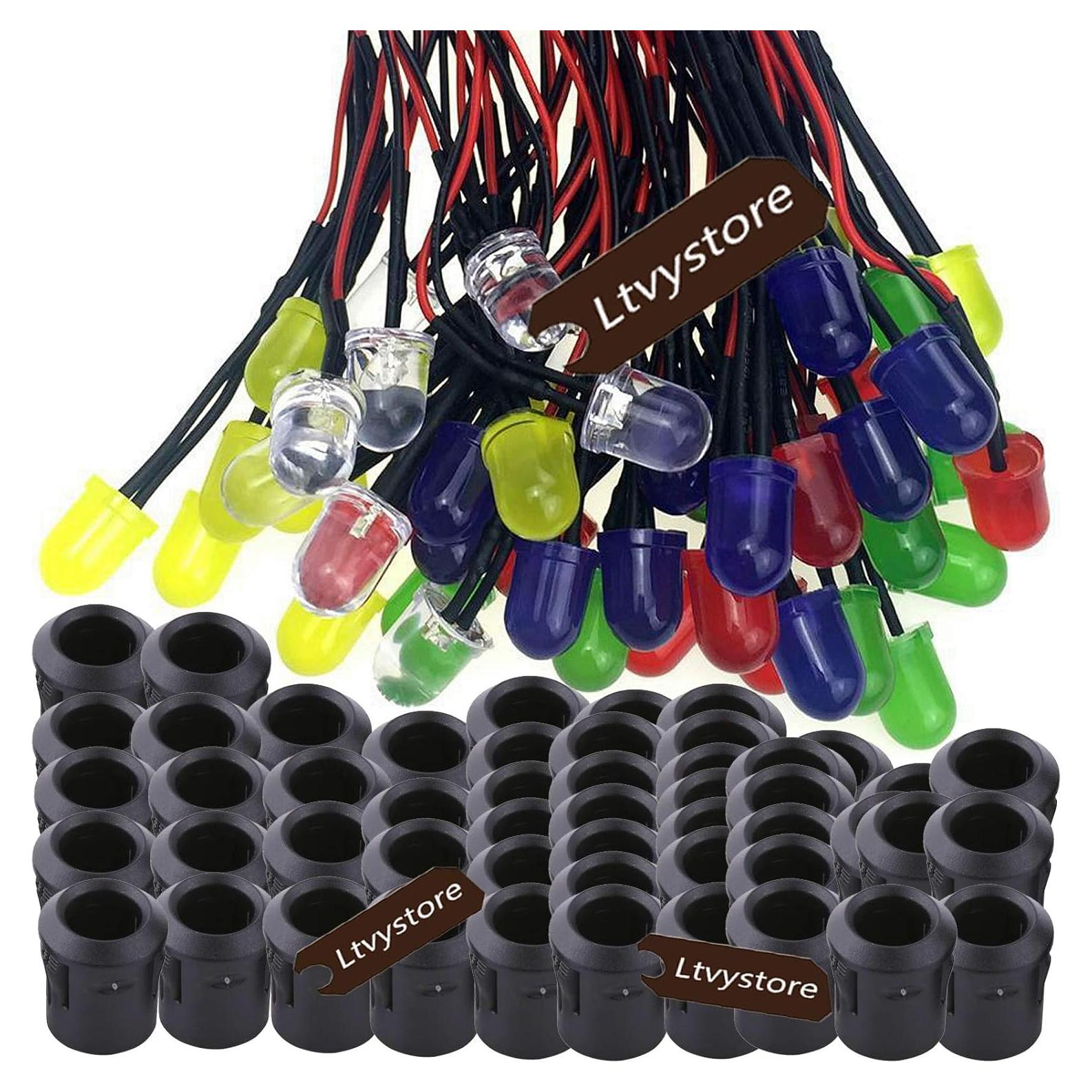 50 Piezas LED Pre Cableado 10mm 12V Ltvystore Colores Variados