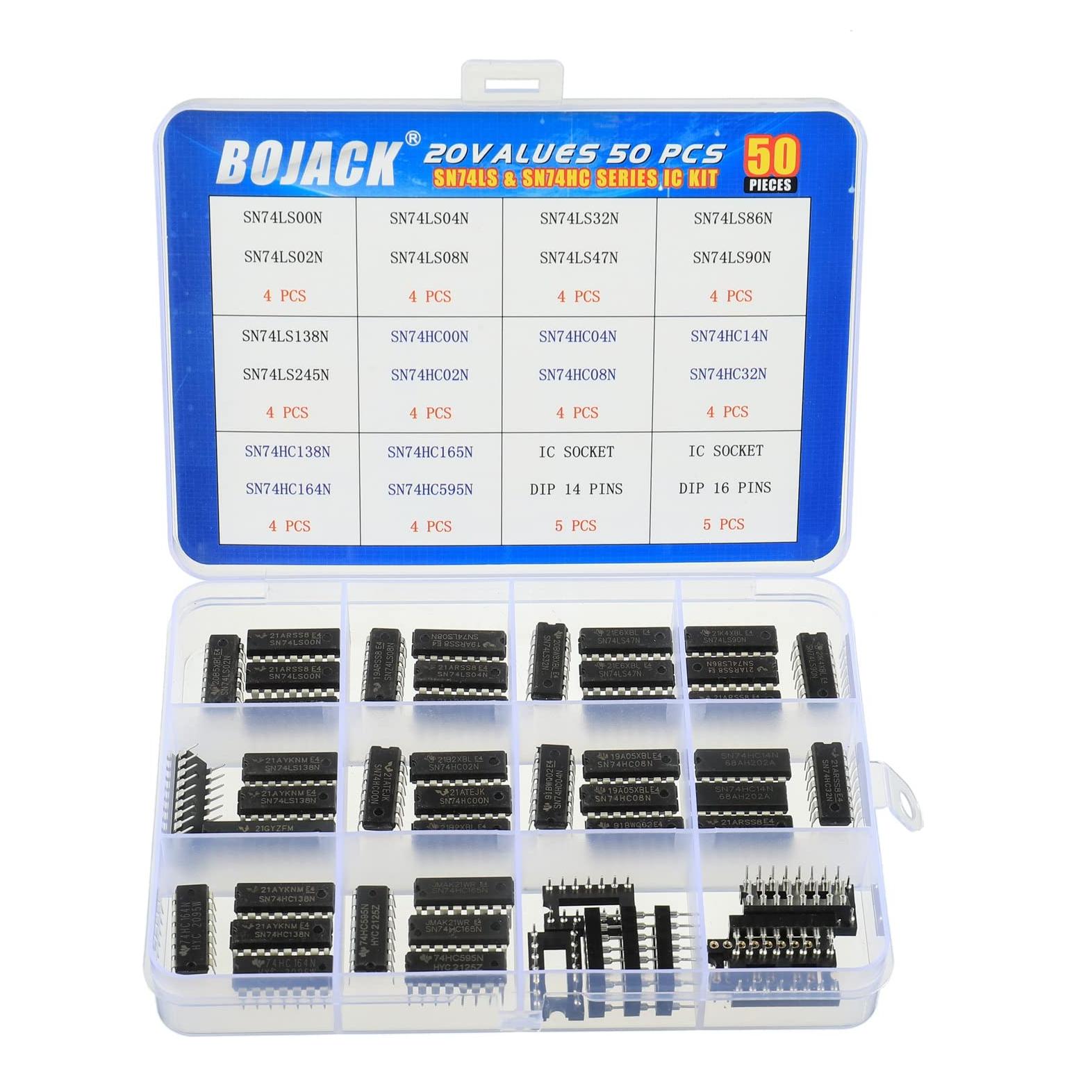 Kit de Chips Lógicos BOJACK 50 Pcs SN74LS y SN74HC