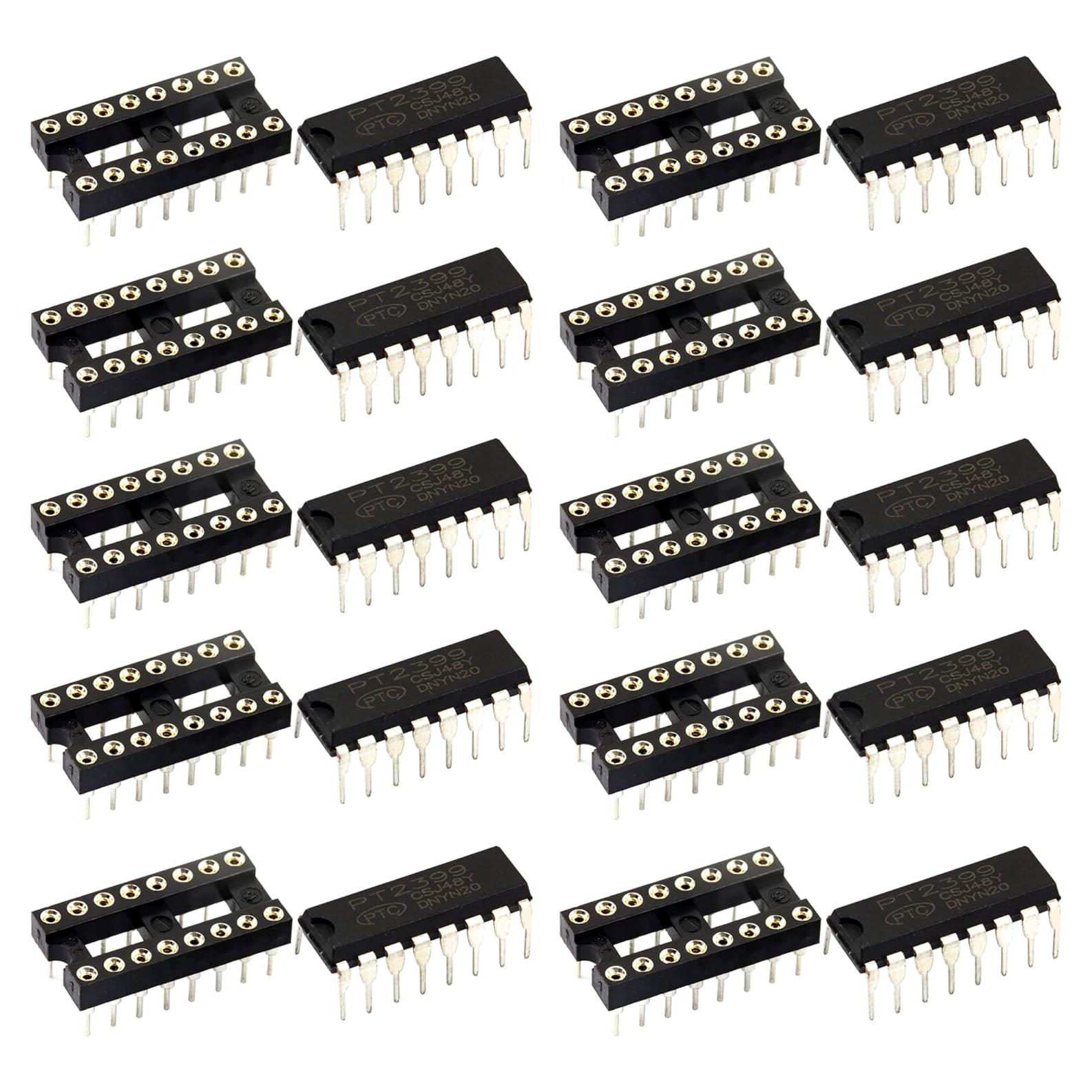 Circuito Integrado de Eco PT2399 - 10 Piezas con Zócalo DIP-16